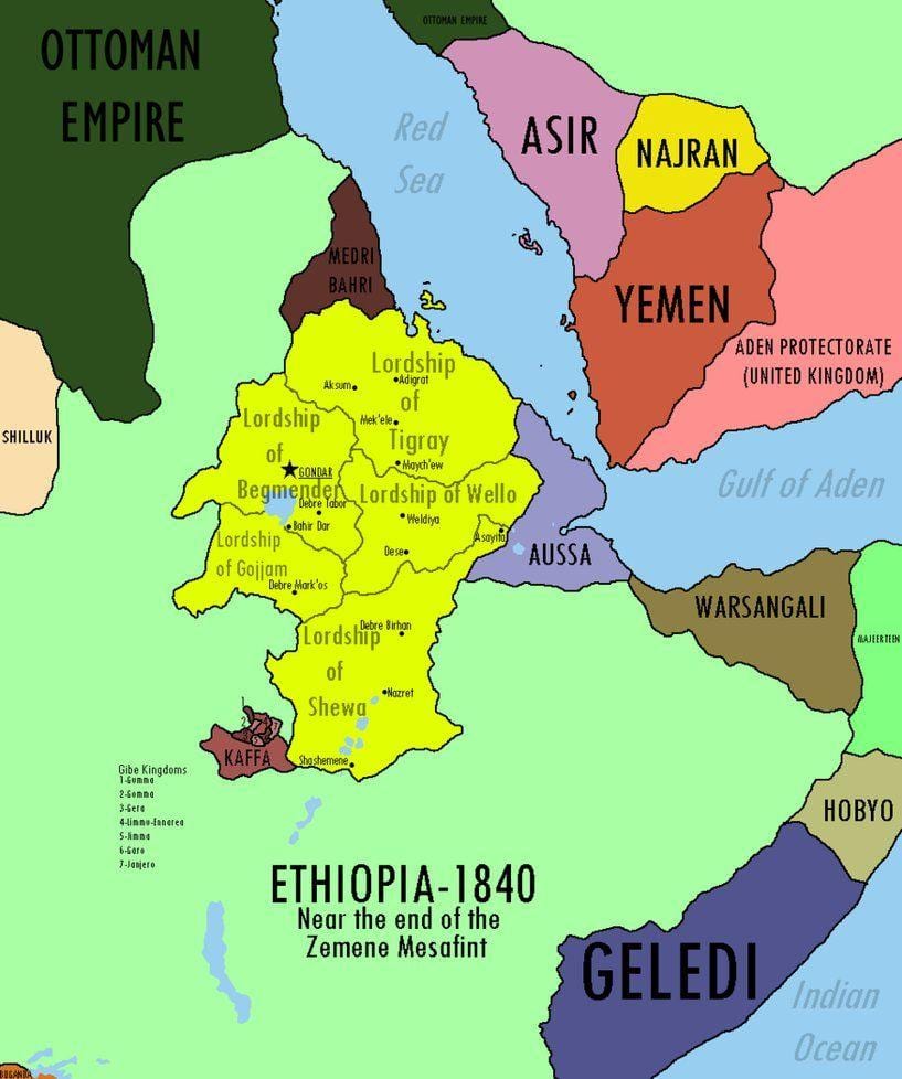 Karte des äthiopischen Reiches