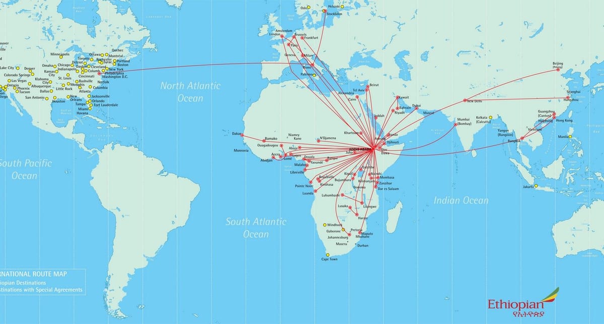 Karte von äthiopischen route