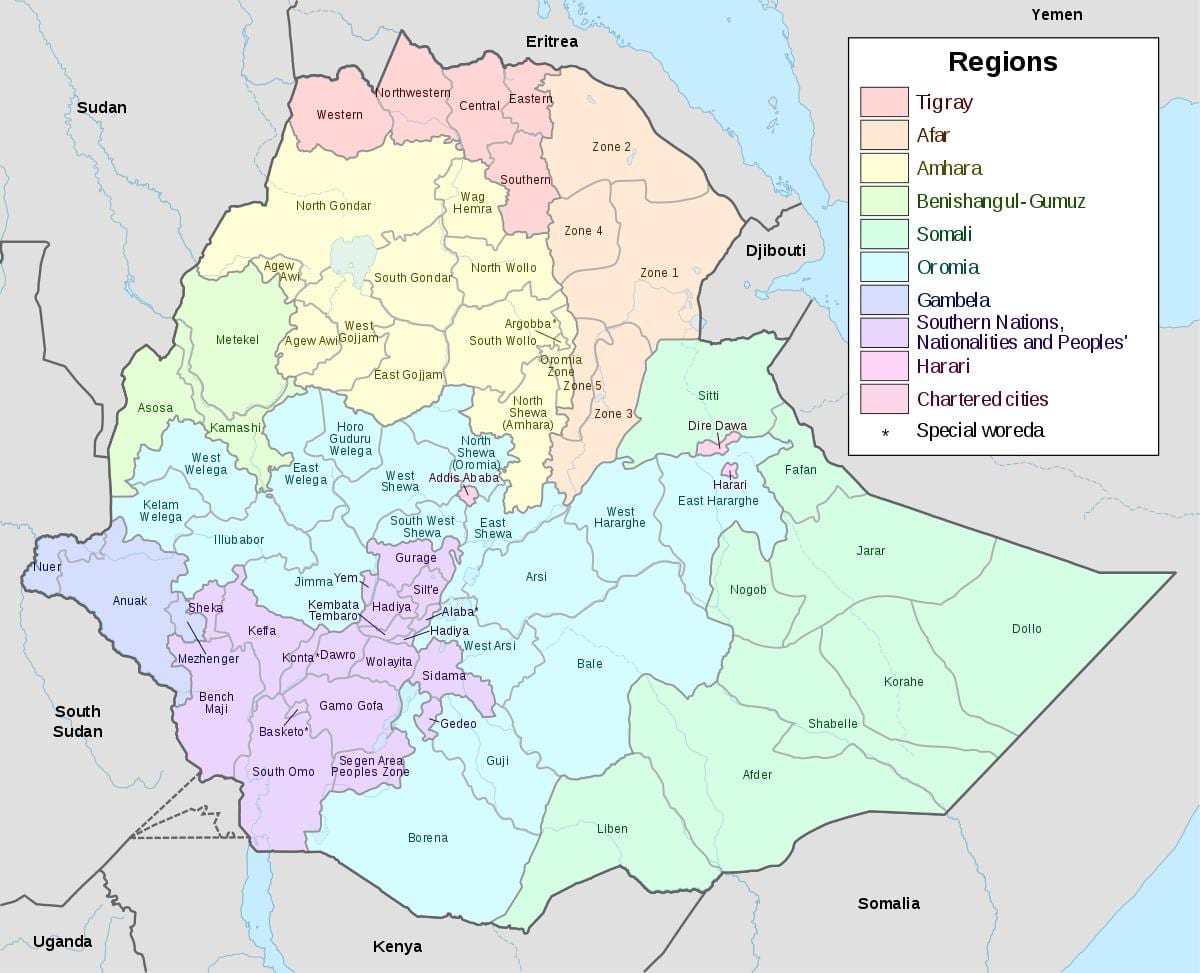 hawassa, äthiopien Karte