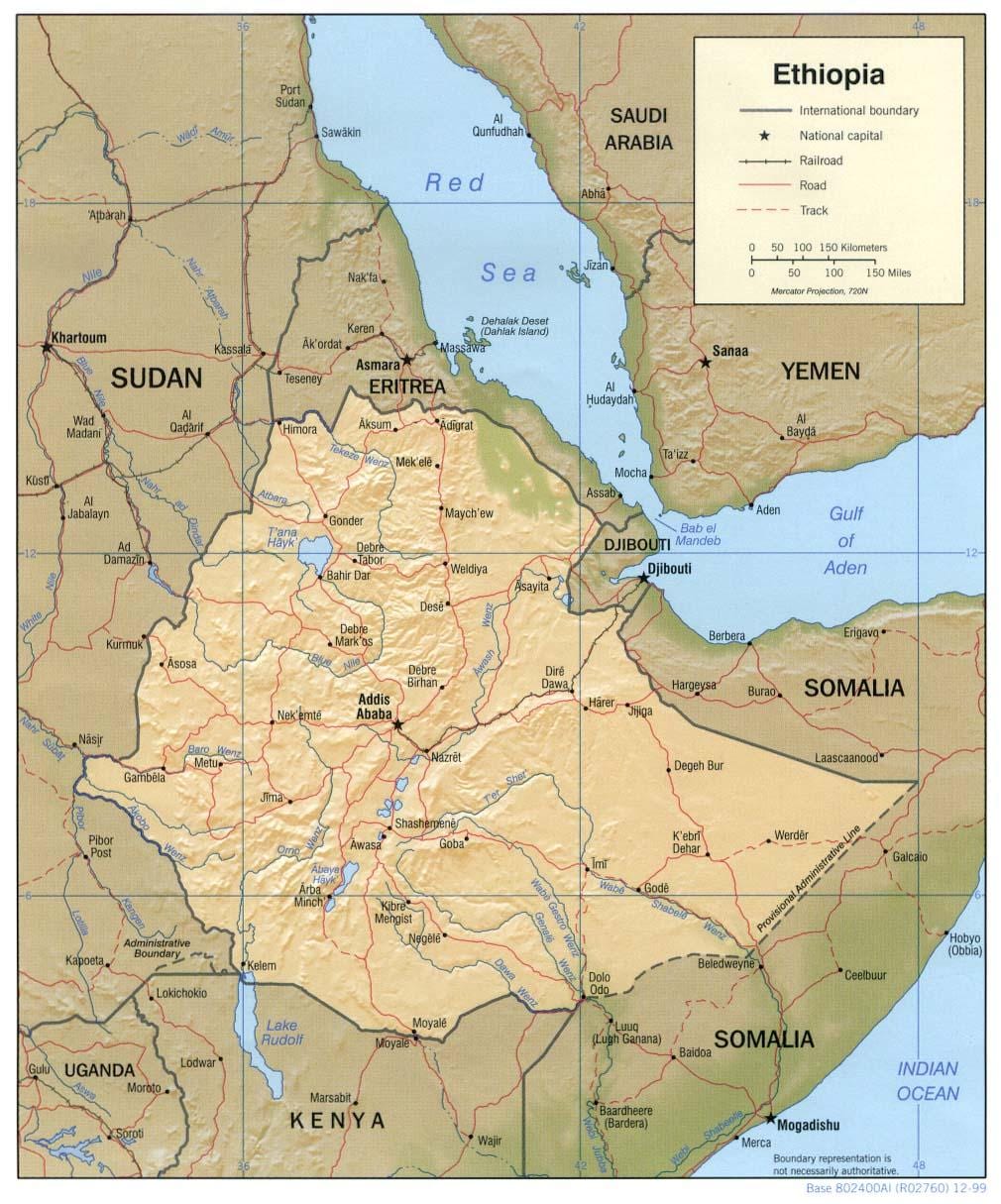 Karte der Ethiopian mapping agency website