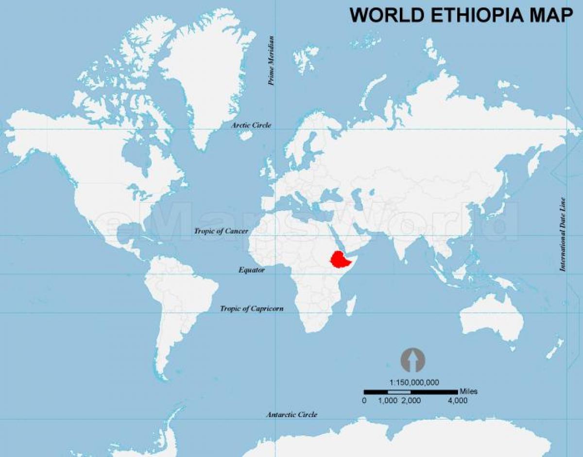 Weltkarte äthiopien Lage
