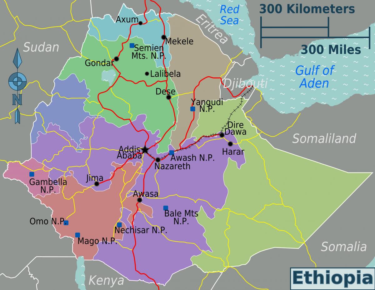Äthiopien Position auf der Karte