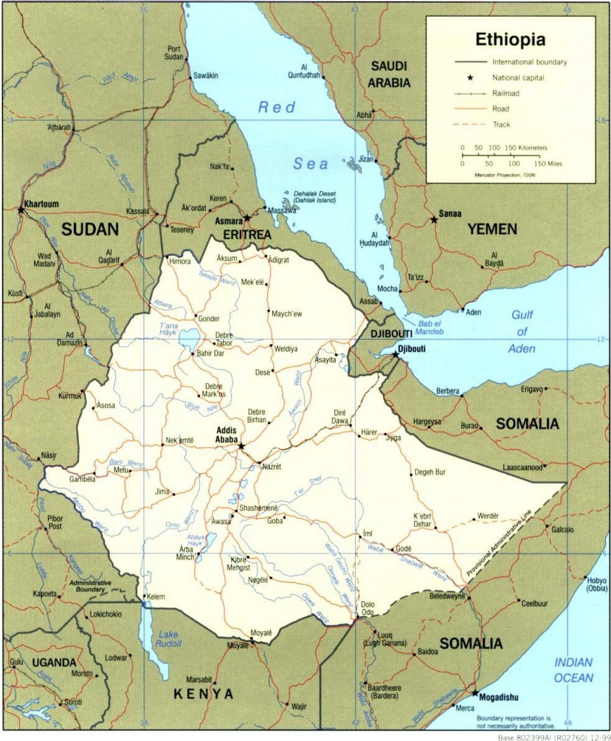 geographische Karte von äthiopien
