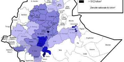 Äthiopien Bevölkerung Dichte Karte