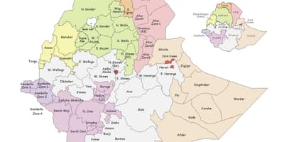 Äthiopische Karte von der region