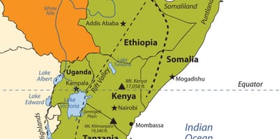 Karte der äthiopischen Hochebene Afrika