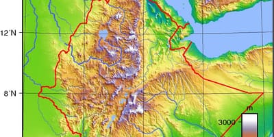 Äthiopische Hochland Afrika-Karte